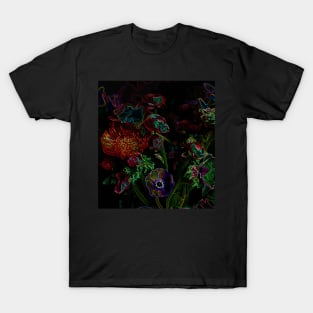 Black Panther Art - Flower Bouquet with Glowing Edges 6 T-Shirt